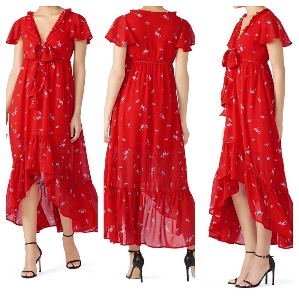 Line + Dot Pradera High Low Midi  Floral Dress